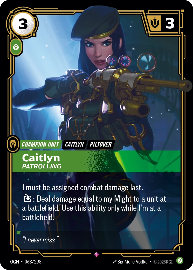 Caitlyn, Patrolling